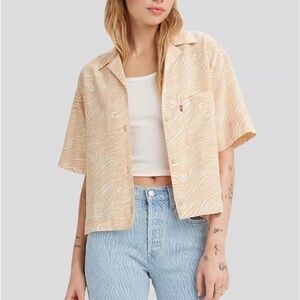 Levi's Cream Patterned Button Down Shirt